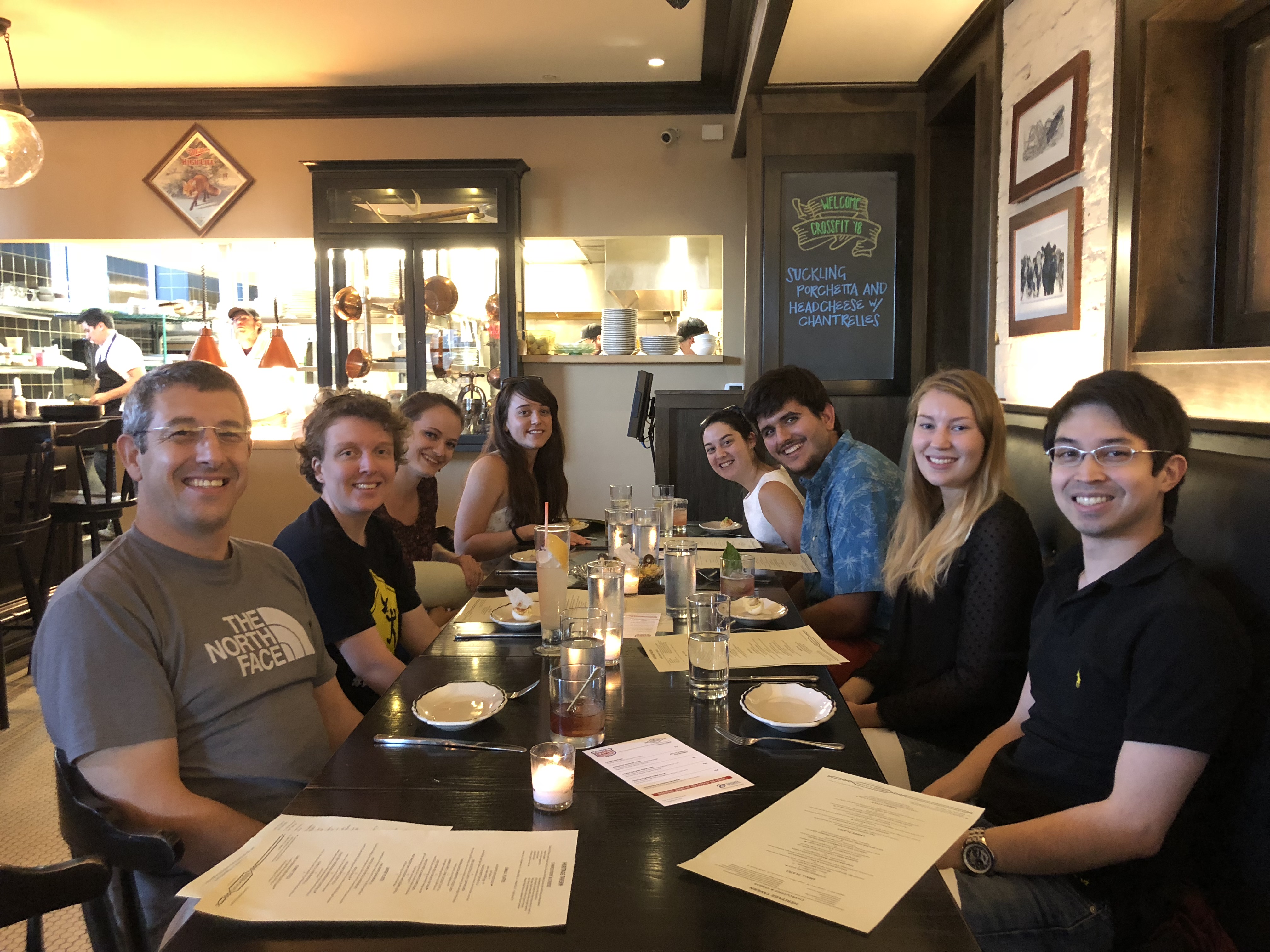 Blum lab members at Heritage Tavern restaurant