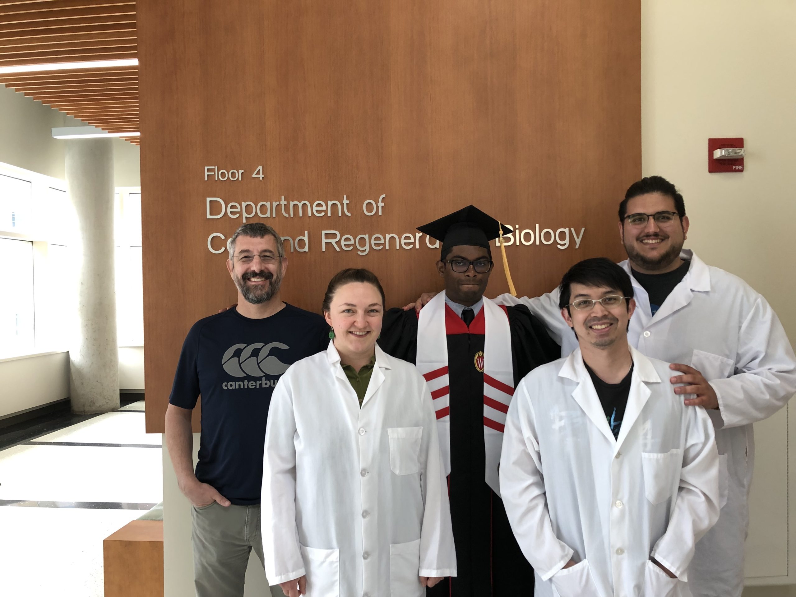 Lab group photo for Hari's graduation