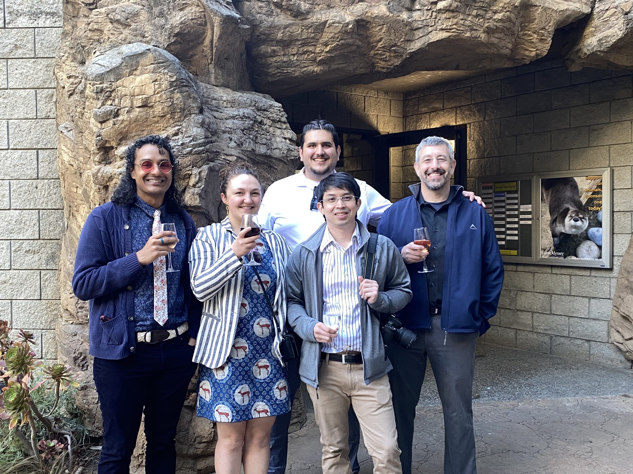 Blum lab group photo before attending Jen and Lev's wedding in 2022