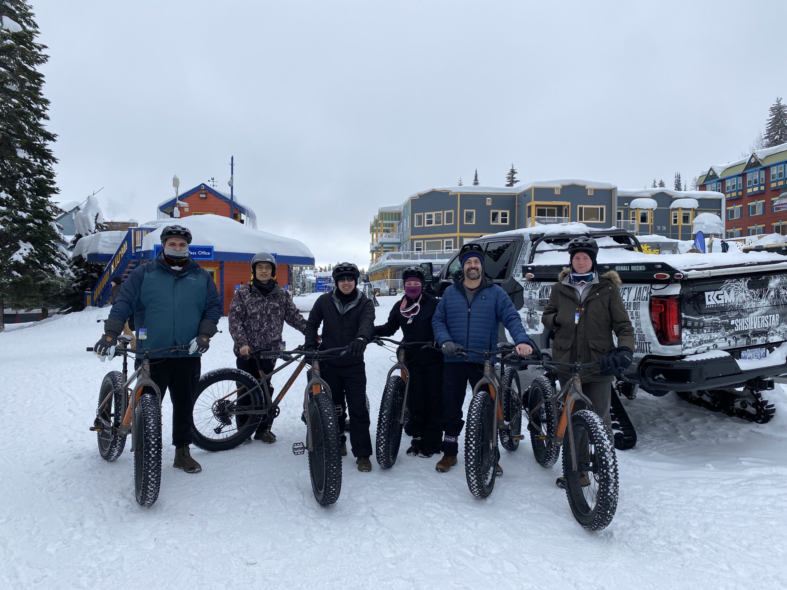 Lab photo before fat tire biking in BC, Canada - 2023